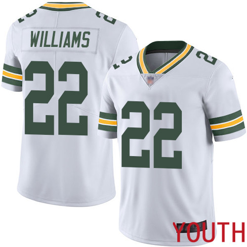 Green Bay Packers Limited White Youth #22 Williams Dexter Road Jersey Nike NFL Vapor Untouchable